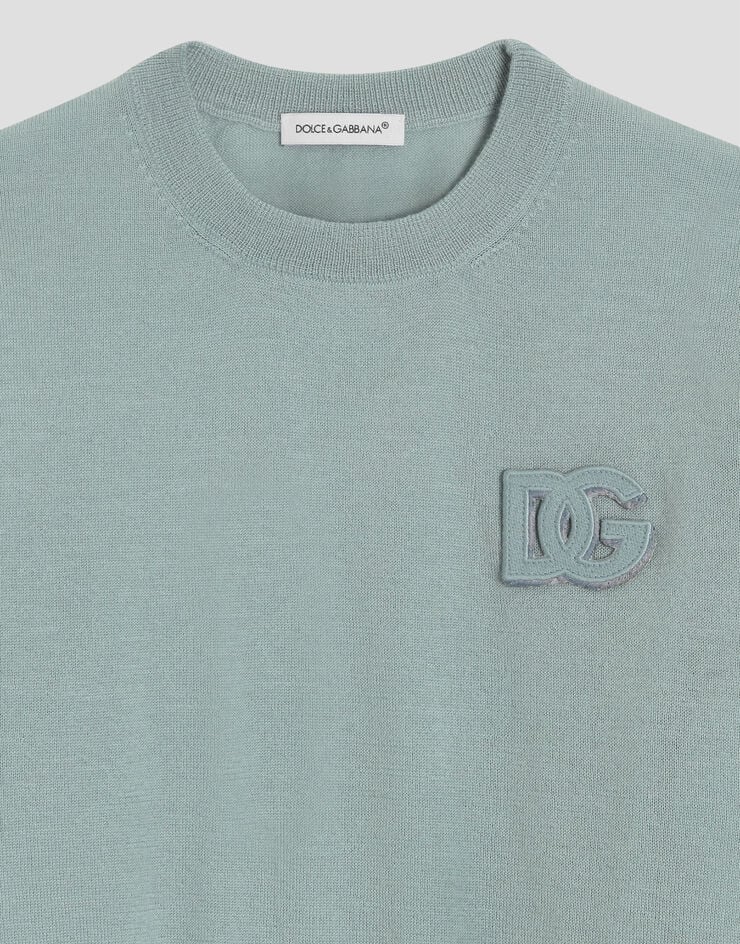 Dolce & Gabbana Smooth cashmere pullover Azure L4KW22JBW1O