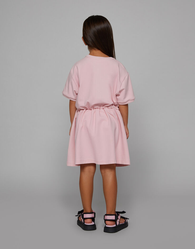 Dolce & Gabbana Miniabito in jersey con placca logata Rosa L5JD8OG7M4U