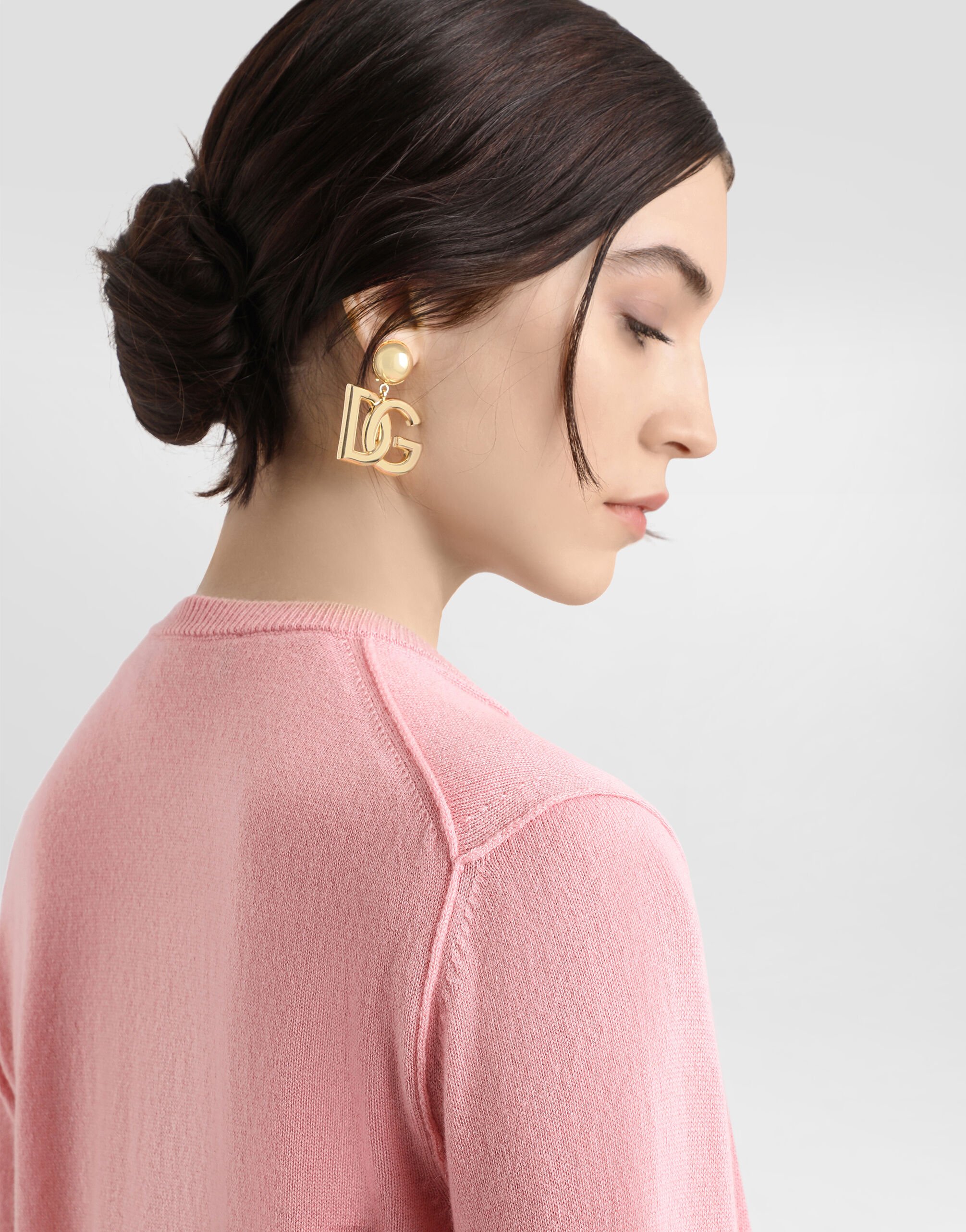 Cashmere cardigan with inside-out seams in Pink for Women