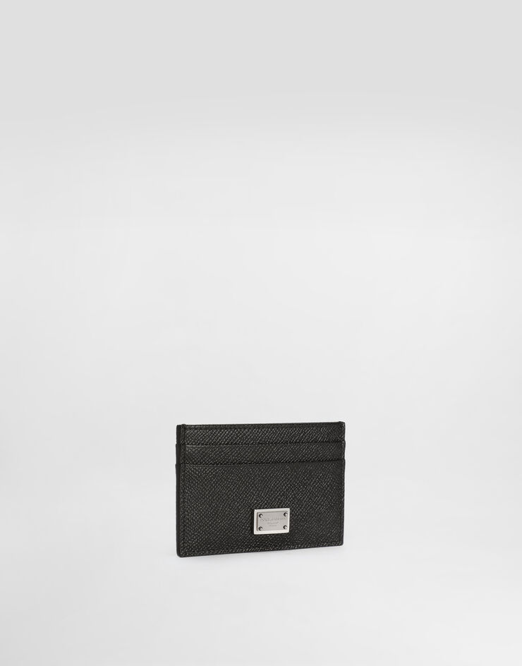 Dolce & Gabbana Kartenetui aus Kalbsleder mit Logoplakette Schwarz BP0330AG219