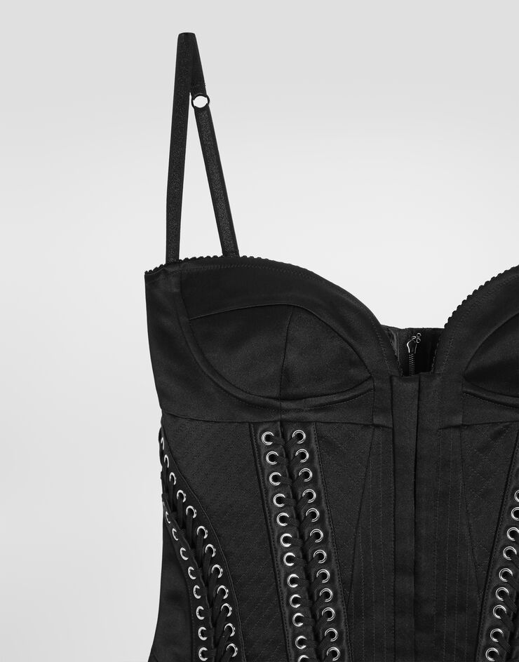 Dolce & Gabbana Duchesse dress with balconette Black F617CTFU1KM