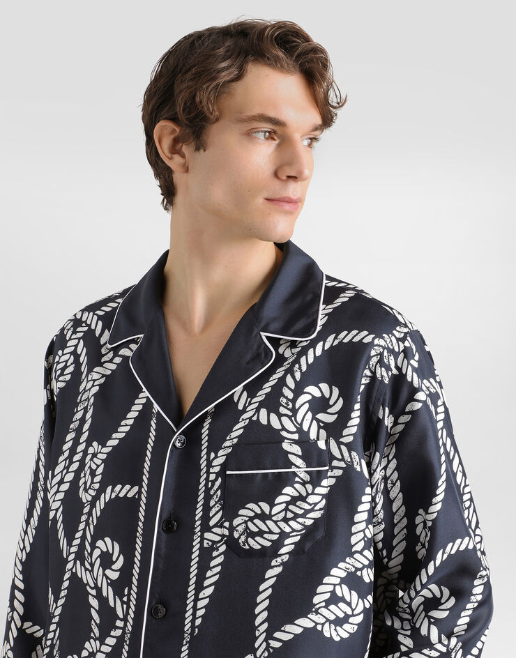 Dolce & Gabbana Camisa Vanity en twill de seda con estampado marino Dolce & Gabbana Camisa Vanity en twill de seda con estampado marino Multicolor G5IF1THI142