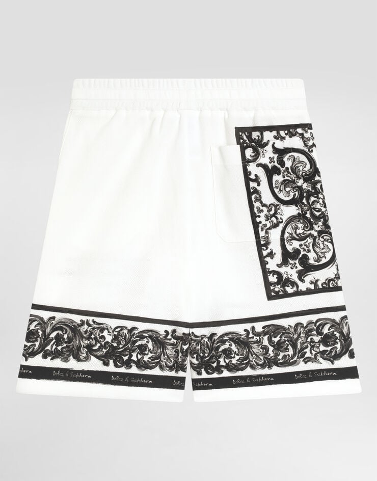 Dolce & Gabbana Majolica-print double piqué bermuda shorts Multicolor L4JQV3II7HN