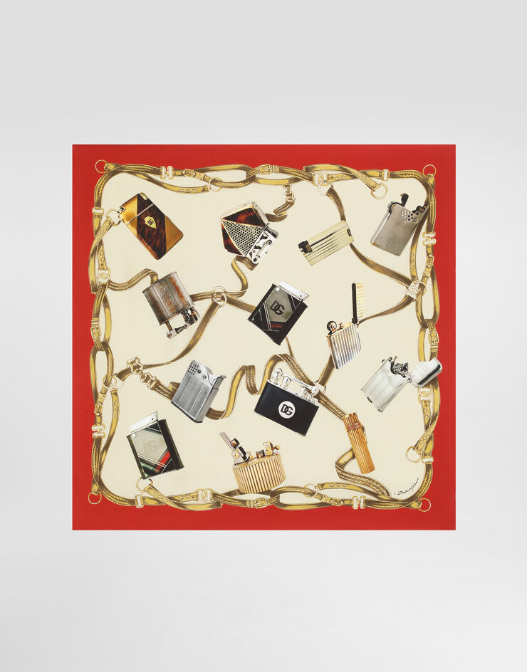 Dolce & Gabbana Silk scarf with lighter print Print GQ348EG0TI9