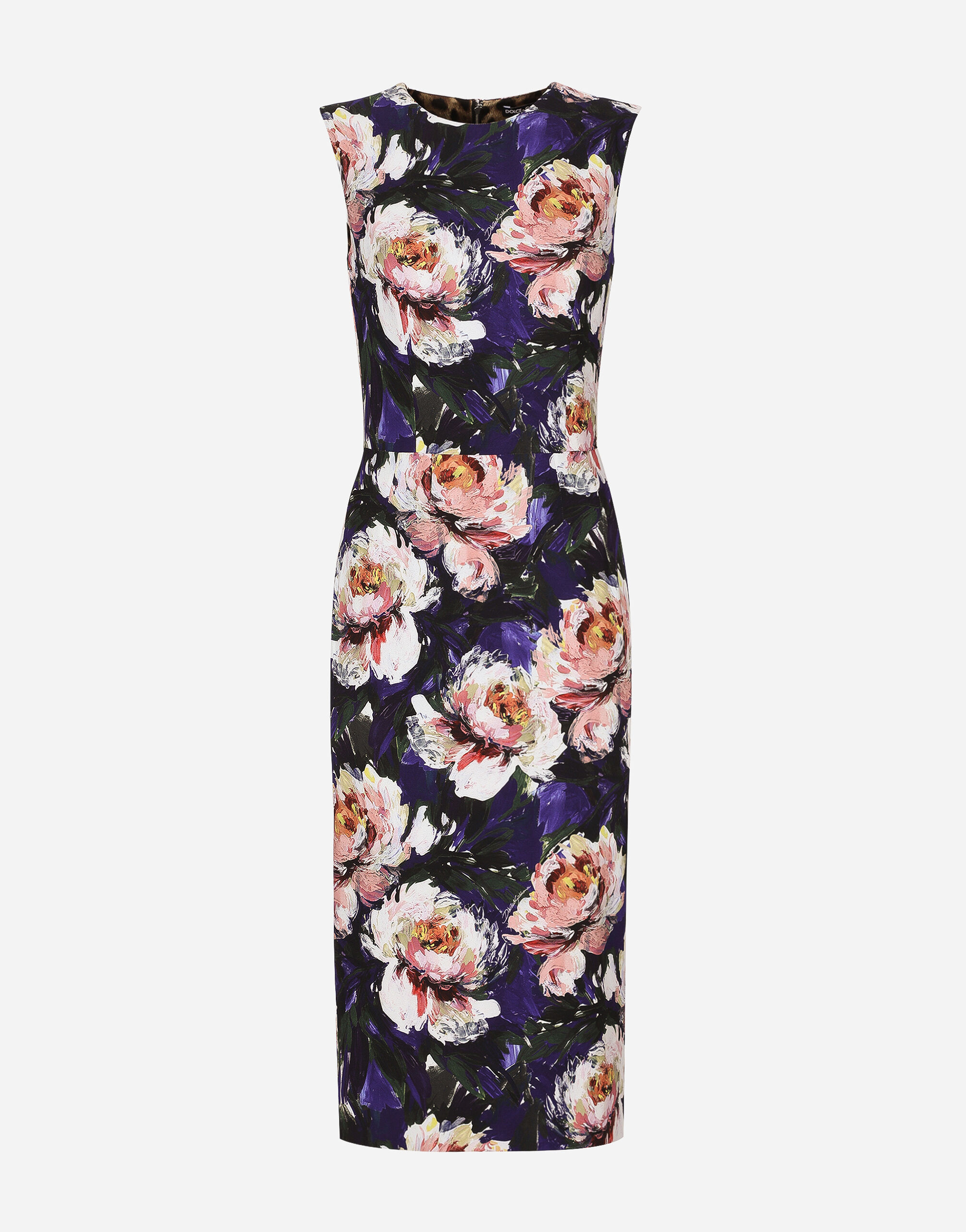 Dolce & Gabbana Cady sheath dress with peony print Print F6AHOTHS5NK