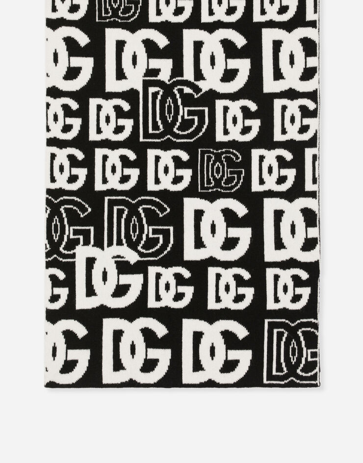 Dolce & Gabbana Cashmere scarf with all-over DG logo Multicolor FXI32TJAWP4