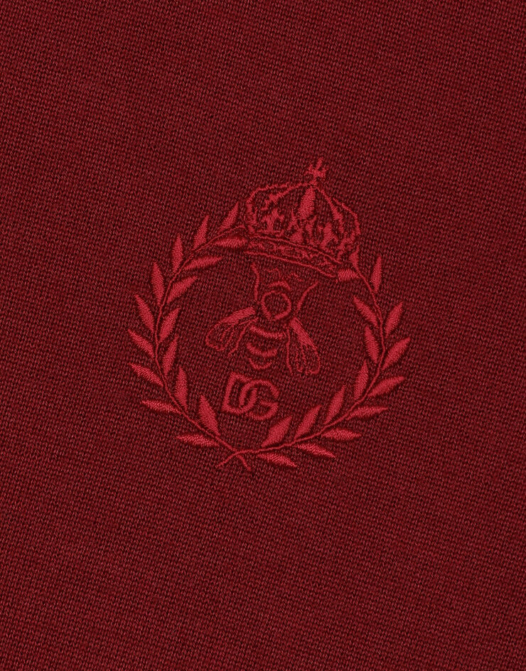 Dolce & Gabbana Cashmere polo-style sweater with DG logo embroidery Bordeaux GXR45ZJAWV6