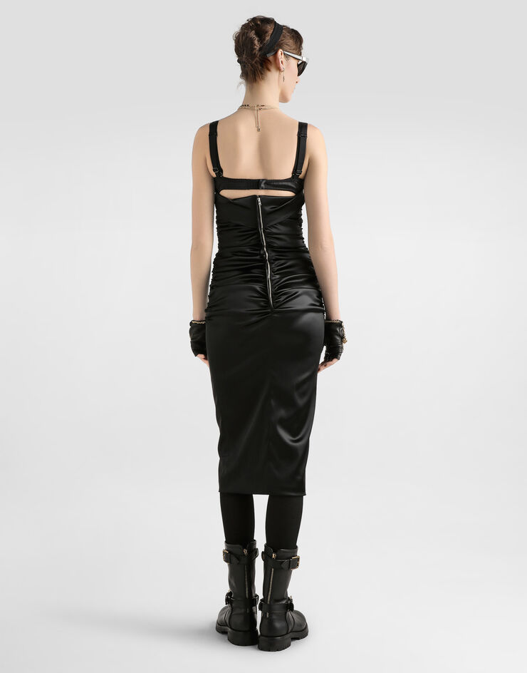 Dolce & Gabbana Abito in raso stretch Nero F6TVPTFURAD