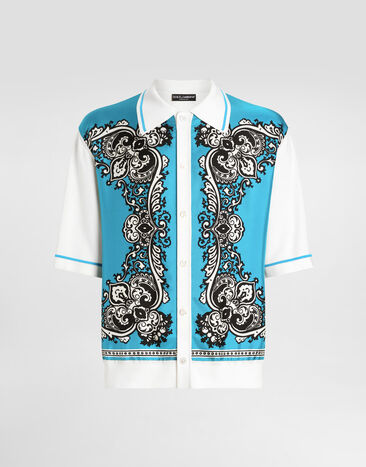 Dolce & Gabbana Silk and cotton shirt with bandanna print Print GXV90TJFMLZ