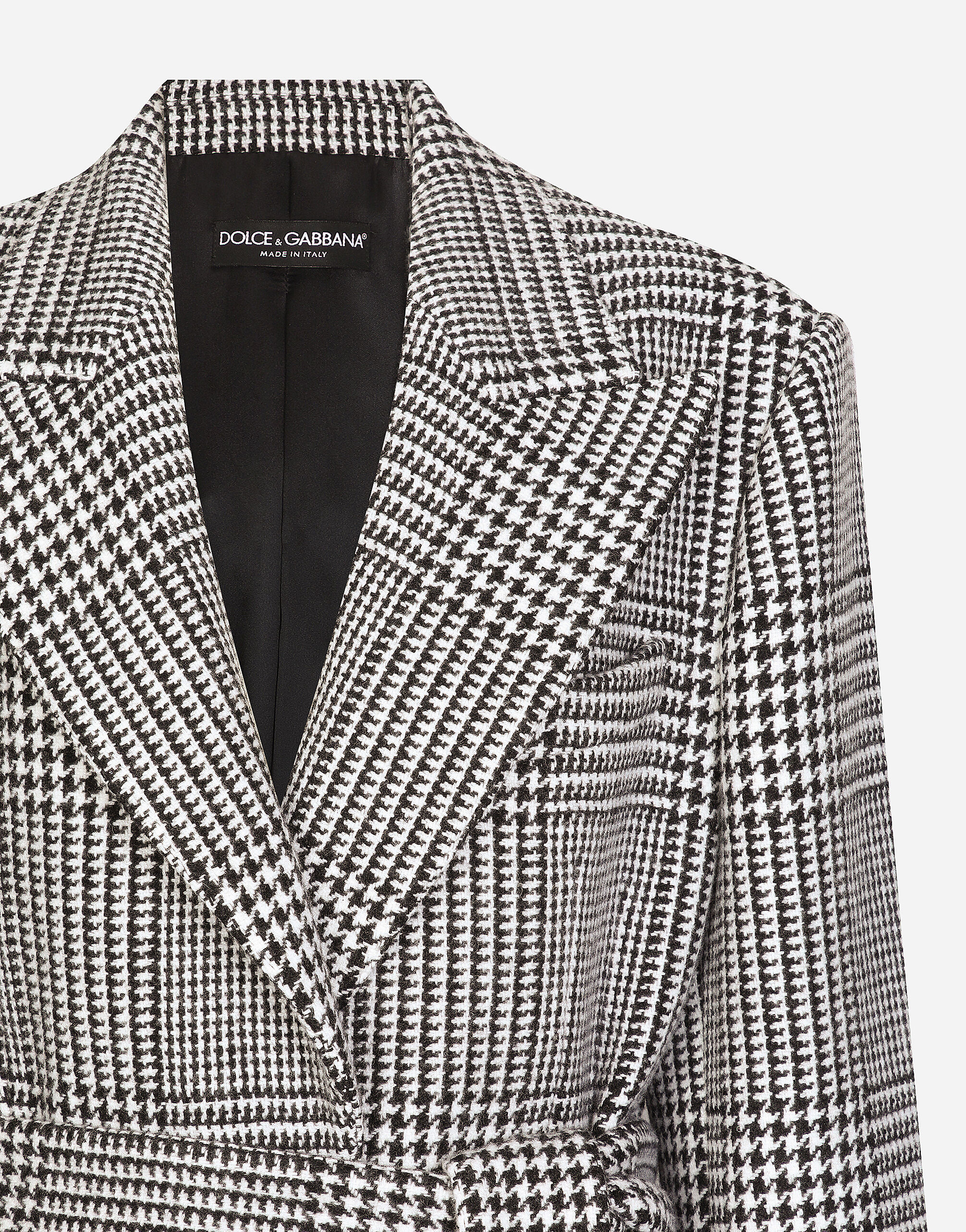 Single-breasted houndstooth check coat with belt in Multicolor for Women |  Dolce&Gabbana® US