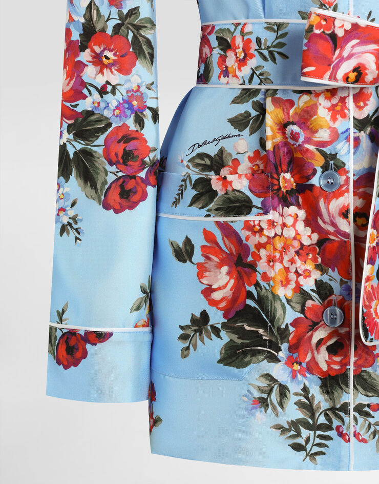 Dolce & Gabbana Flower bouquet-print silk vanity shirt Multicolor F5Q03TIS11I