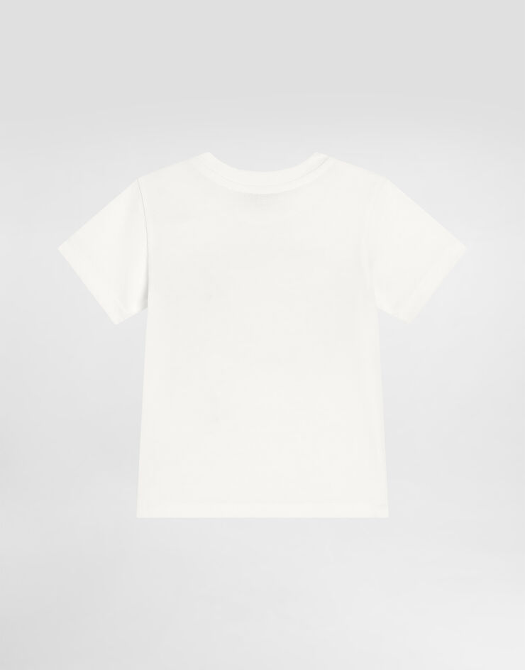 Dolce & Gabbana Camiseta de punto con placa con logotipo Blanco L1JT7WG7N0G