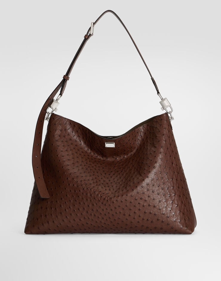 Dolce & Gabbana Vittoria shoulder and crossbody bag in ostrich leather Dolce & Gabbana Vittoria shoulder and crossbody bag in ostrich leather Brown BM2693A8K00