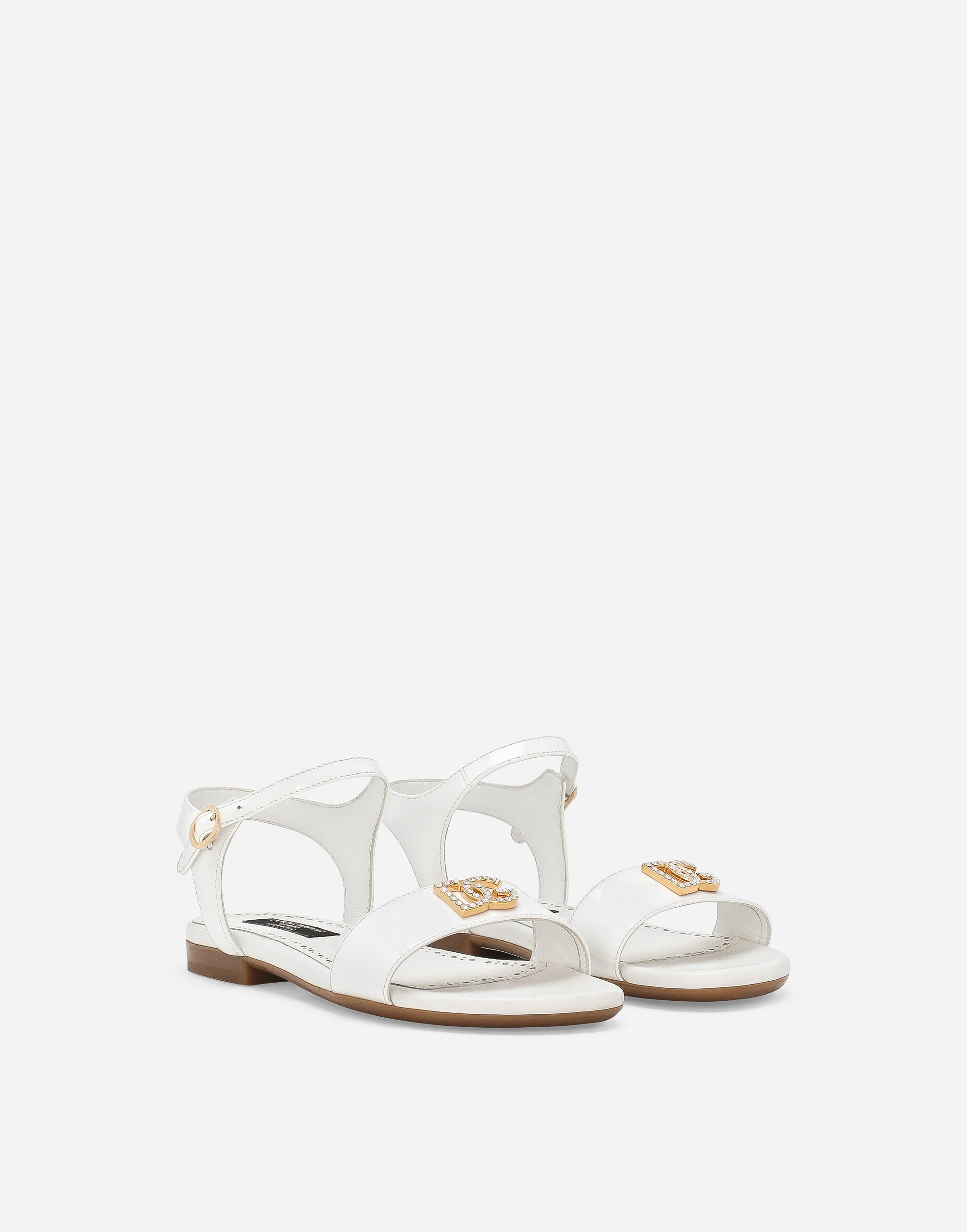 Patent leather sandals in White for Girls | Dolce&Gabbana® US