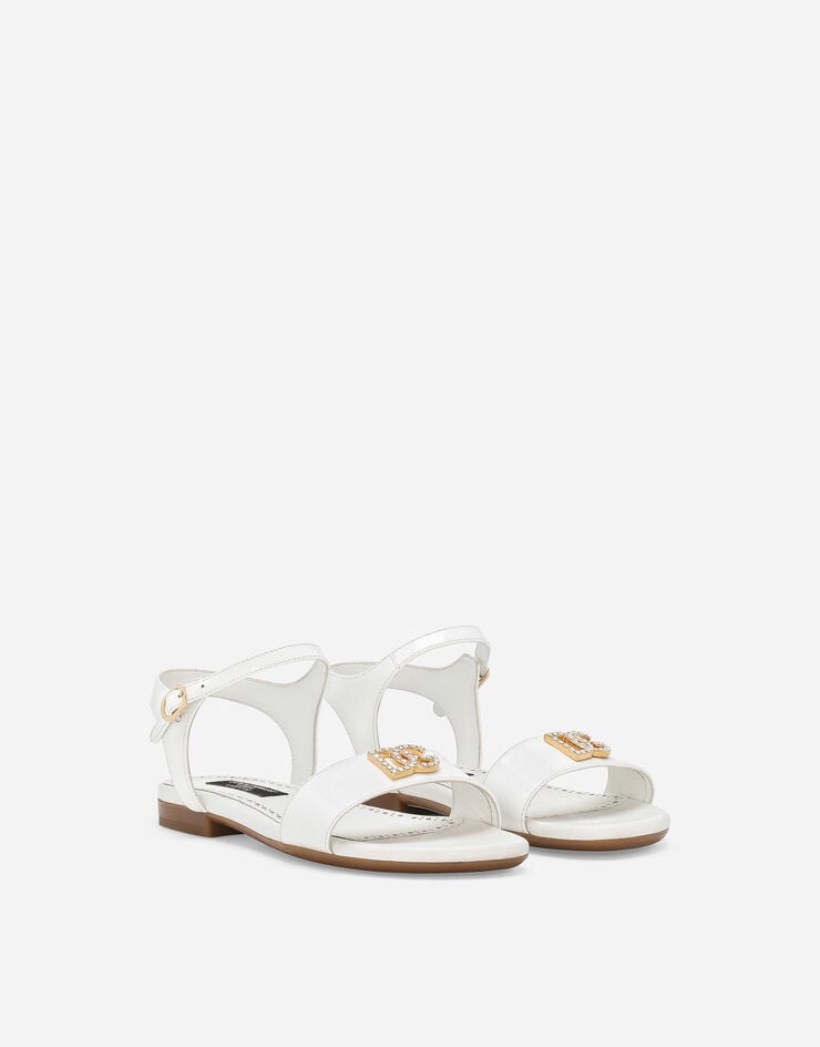 Dolce & Gabbana Patent leather sandals White D11048A1153