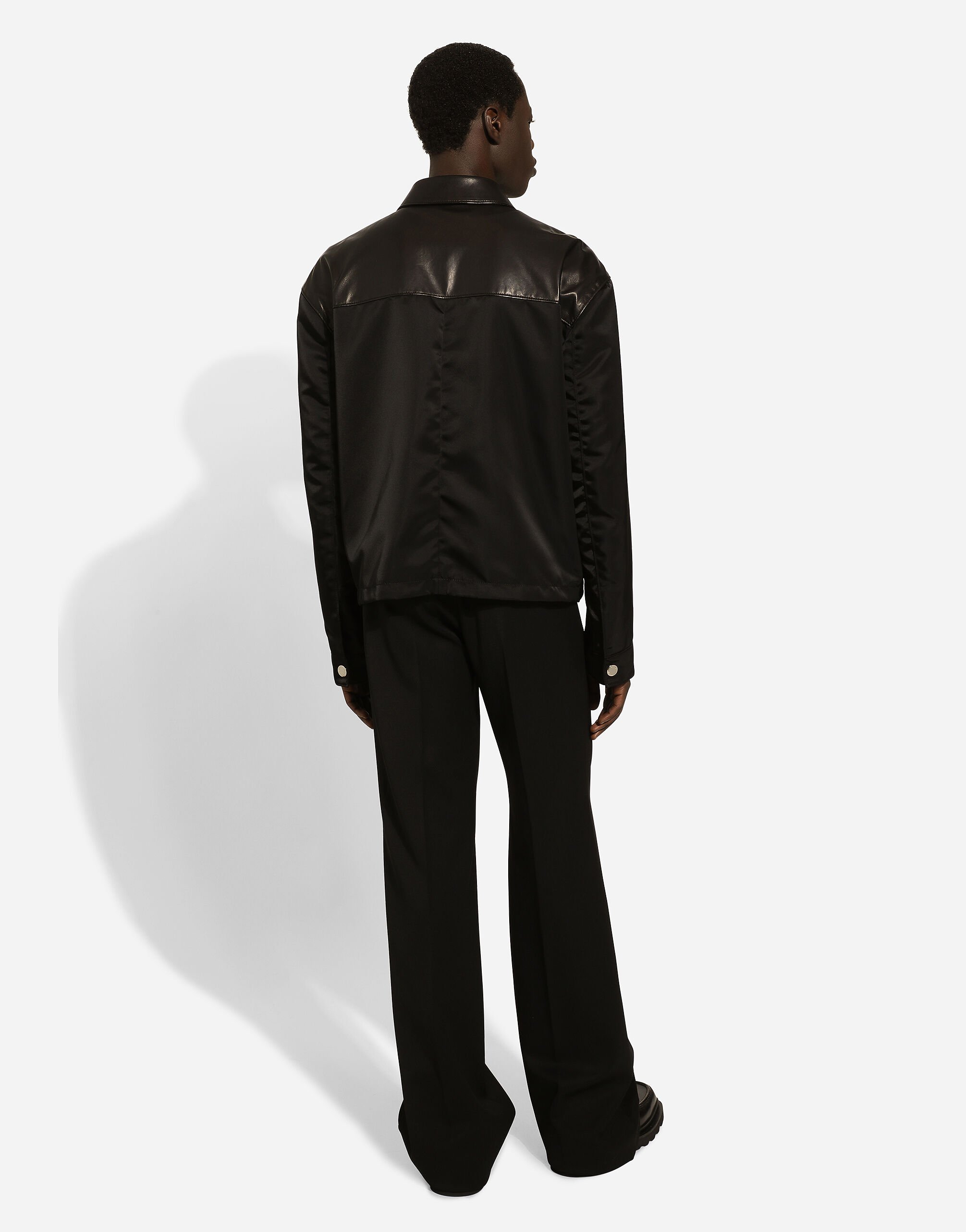 Fabric and leather jacket in Black for Men Dolce Gabbana