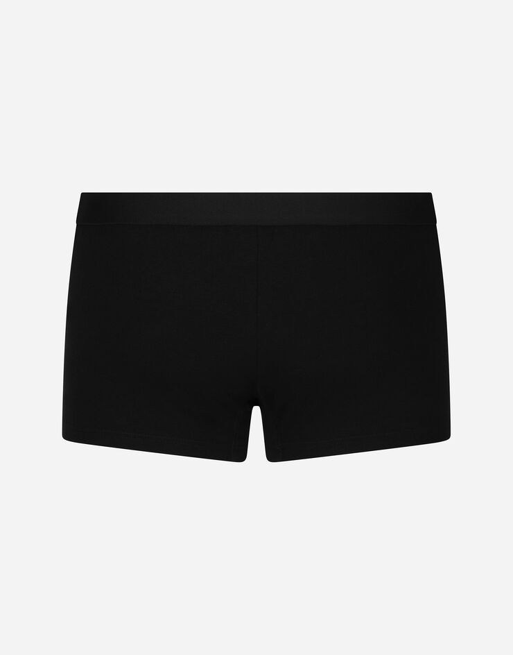 Dolce & Gabbana Boxer regular jersey bielastico con stemma Black M4C03JONN94
