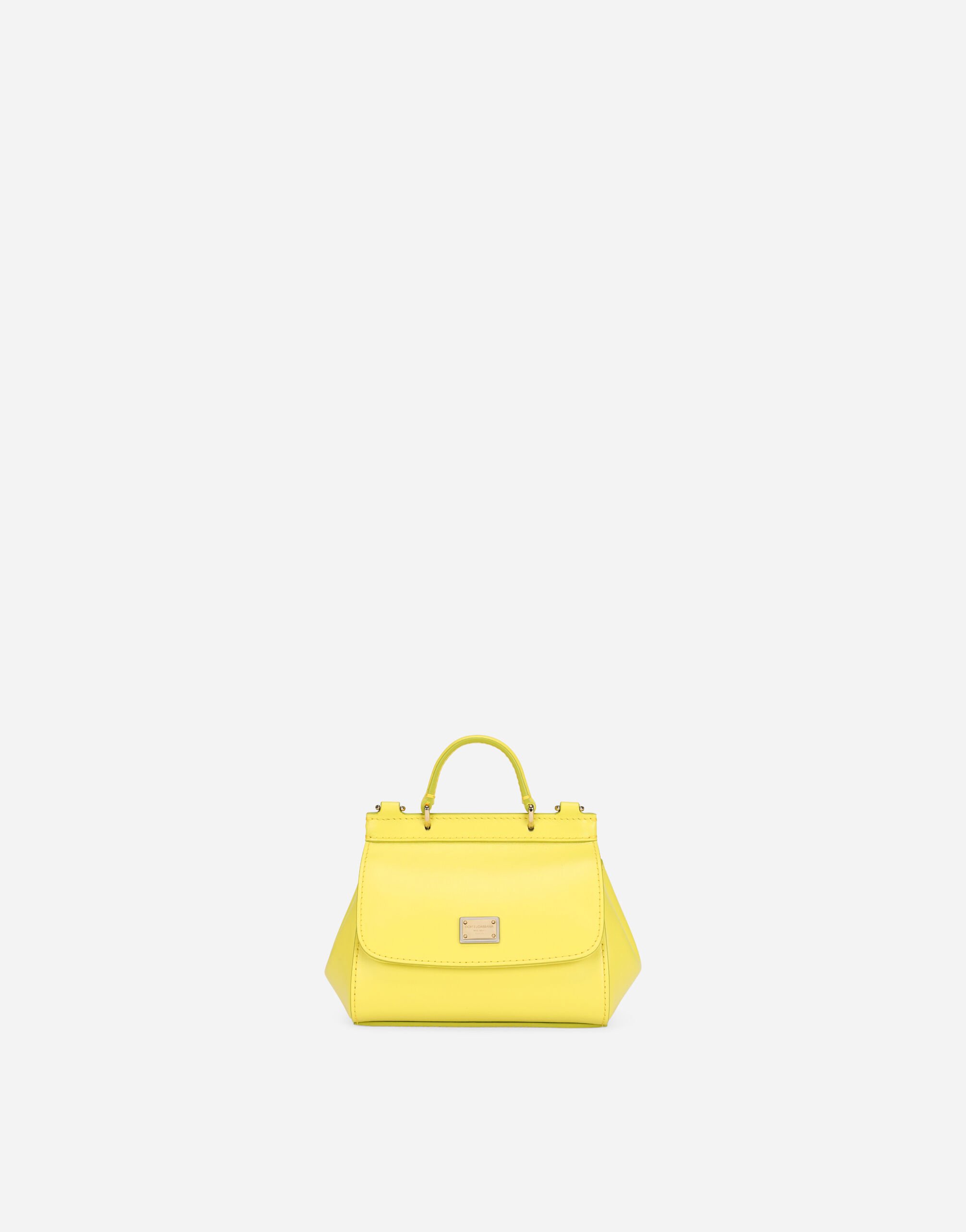 Dolce & Gabbana Sicily mini bag in plain calfskin Yellow VG600KVN47J
