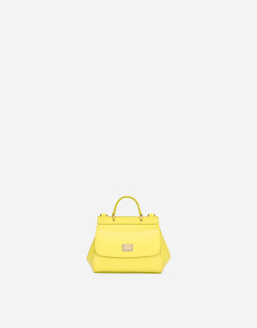 Dolce & Gabbana Sicily mini bag in plain calfskin Yellow EB0003AW576