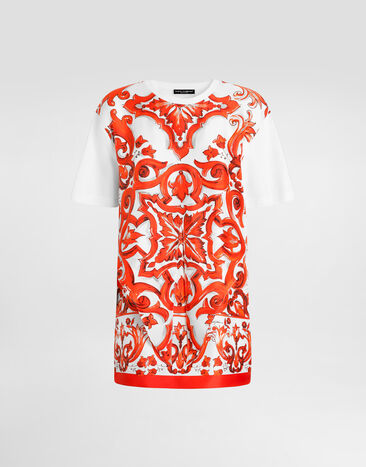 Dolce & Gabbana Majolica-print jersey minidress Multicolor F8W65TGDDT0