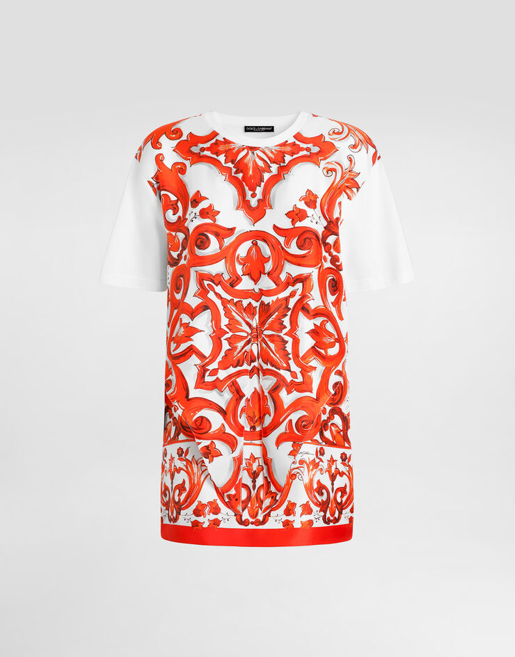 Dolce & Gabbana Majolica-print jersey minidress Multicolor F8W65TGDDT0