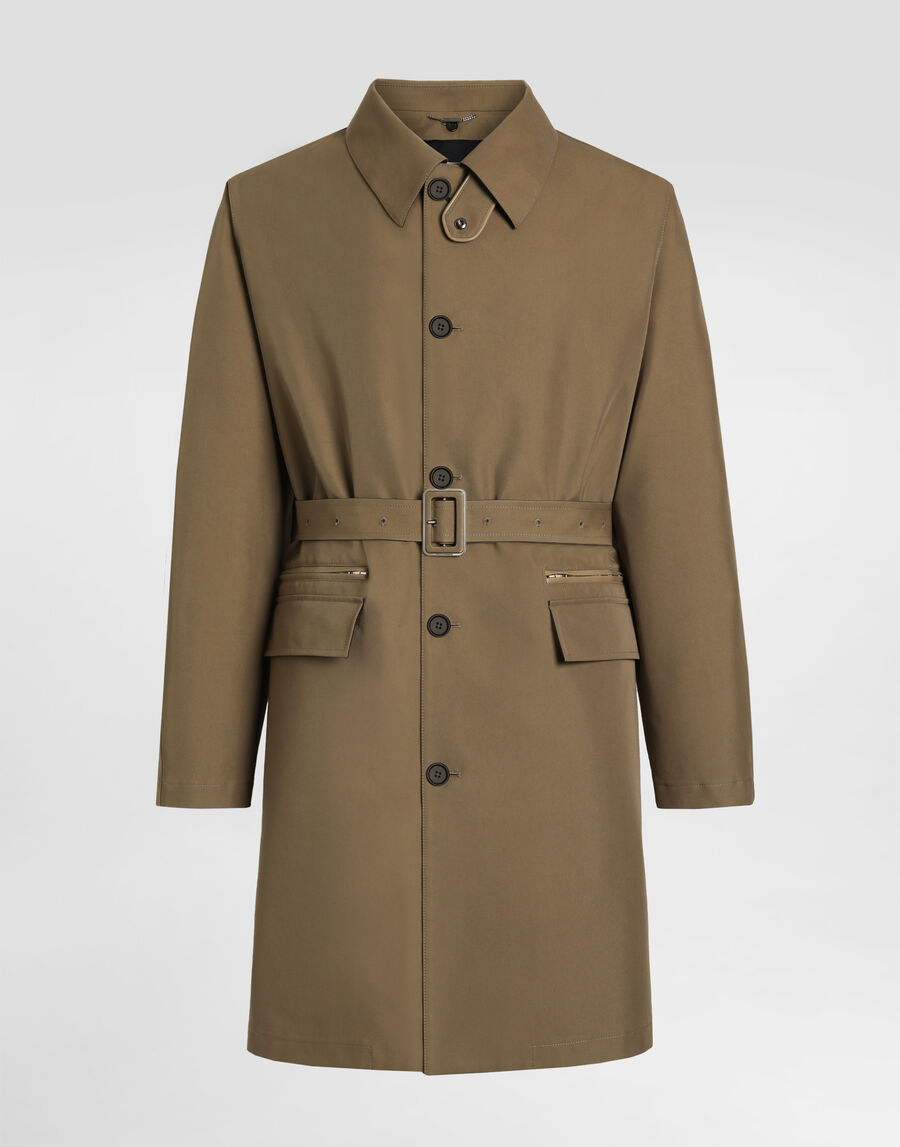 Single-breasted cotton trench coat