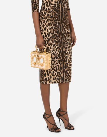 Dolce & Gabbana Calfskin Dolce Box bag with rhinestone and mirrored detailing Multicolor BB5970AD783