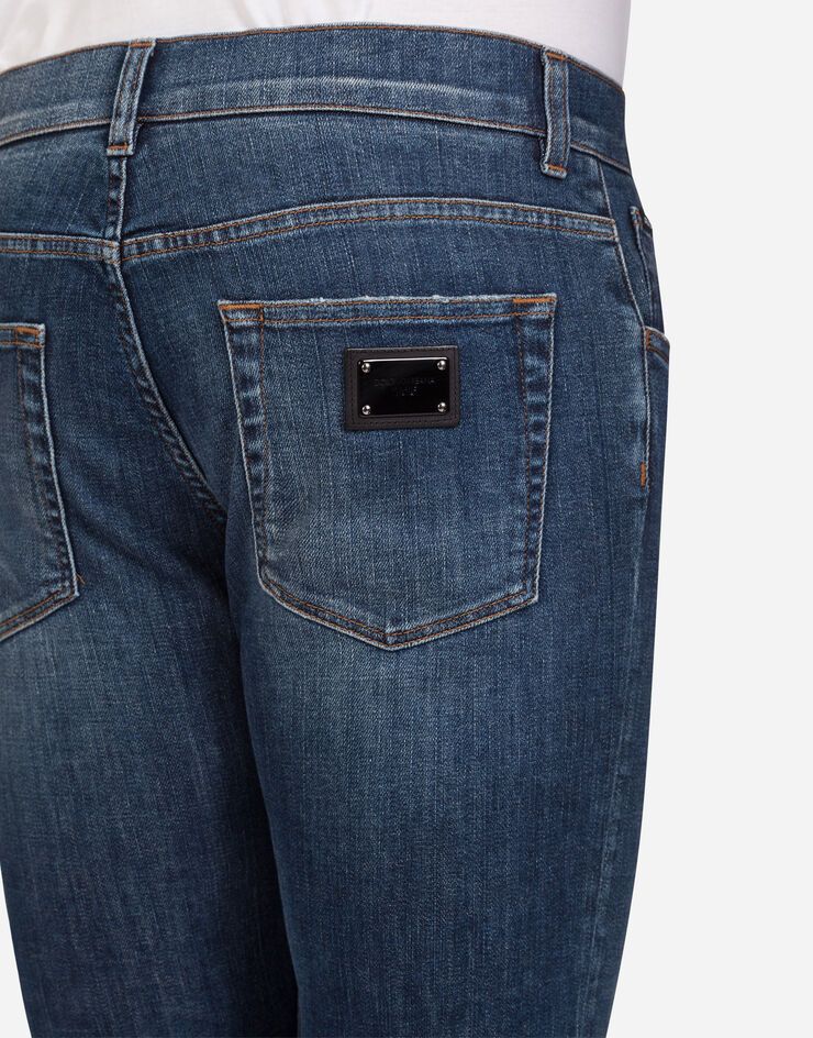 Dolce & Gabbana Stretch skinny jeans with small abrasions AZUL GY07LDG8BY6