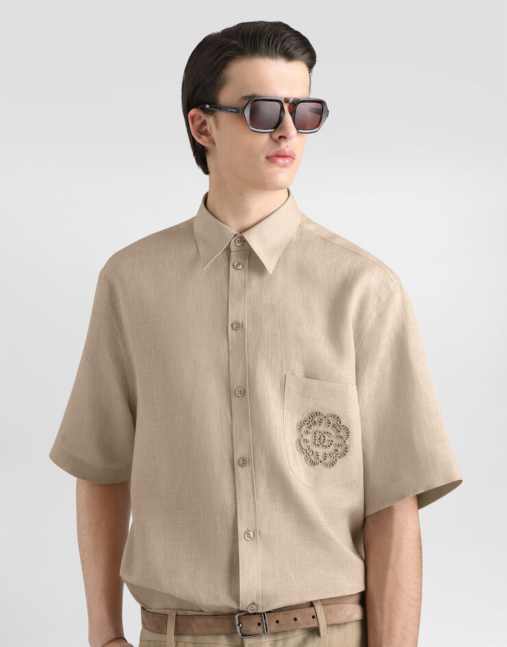 Dolce & Gabbana قميص Portofino من كتان Beige G5OS0ZFU4MH