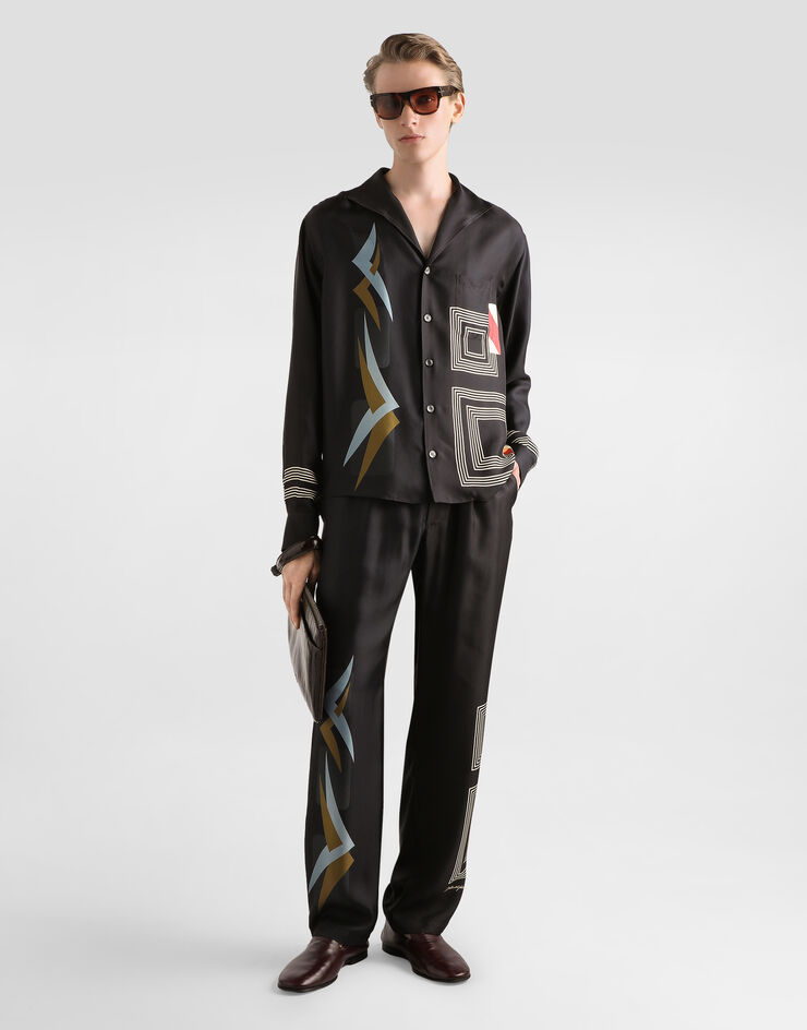Dolce & Gabbana Geometric-print twill jogging trousers Multicolor GV4LHTHI11R