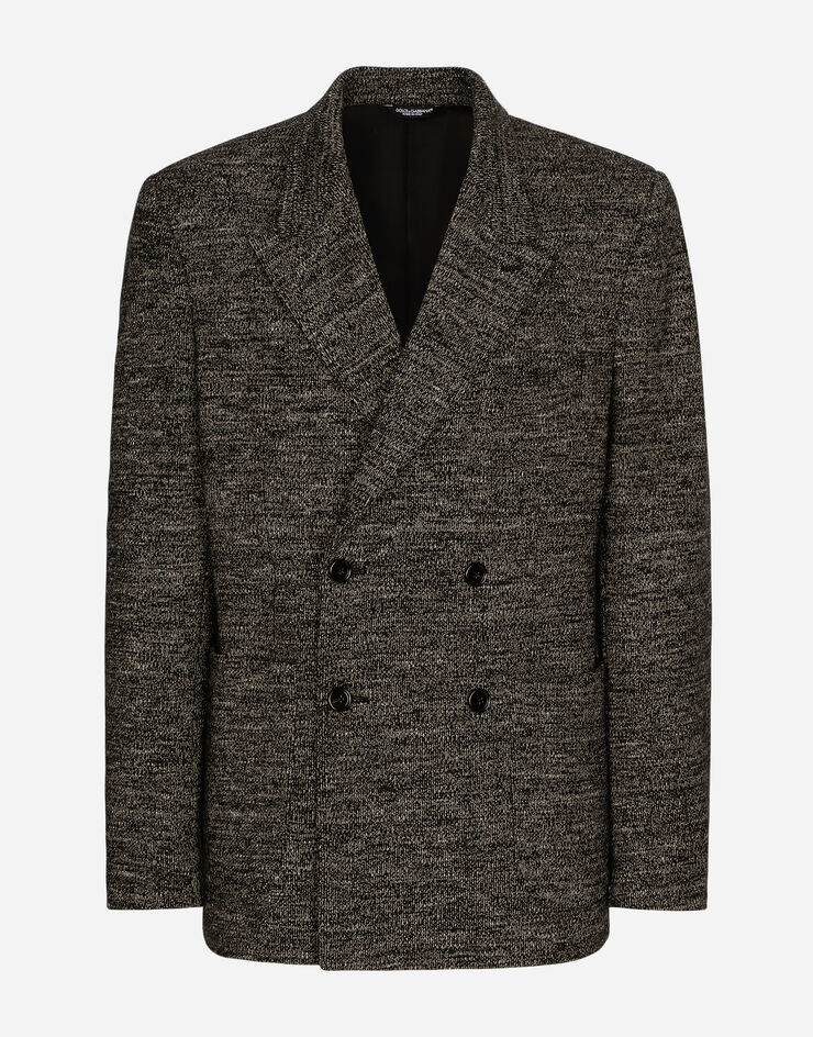 Dolce&Gabbana Double-breasted cotton and wool jersey jacket Multicolor G2RY1TGG707