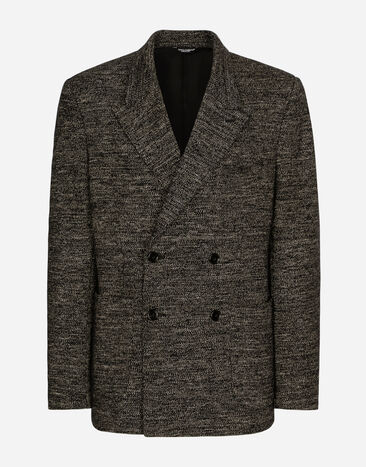 Dolce & Gabbana Veste croisée en jersey de laine et coton Noir G9ZU0ZG7K4P