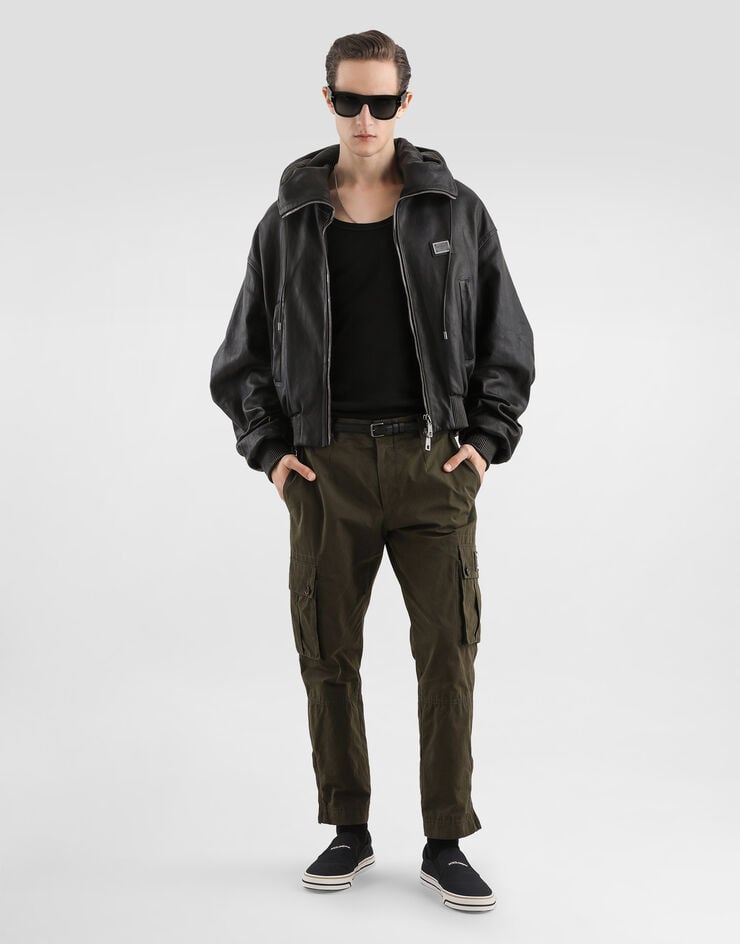 Dolce & Gabbana Blouson en cuir nappa d’agneau Dolce & Gabbana Blouson en cuir nappa d’agneau Black G9BWPLHULZK