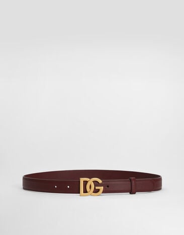 Dolce & Gabbana Calfskin belt with DG logo Dolce & Gabbana Calfskin belt with DG logo Bordeaux BE1447AK274