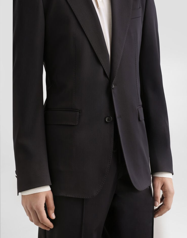 Dolce & Gabbana Single-breasted taormina wool canvas jacket Dolce & Gabbana Single-breasted taormina wool canvas jacket Grey G2WG7TFUBGZ