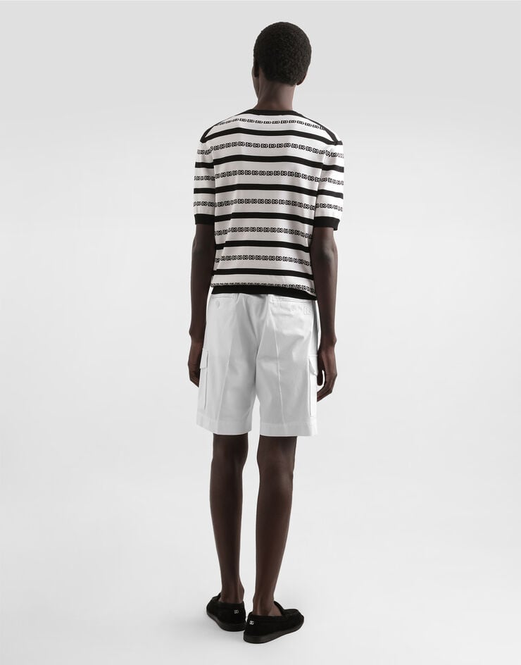 Dolce & Gabbana Rundhalspullover aus Seide mit Logo Mehrfarbig GXX03TJBSN5