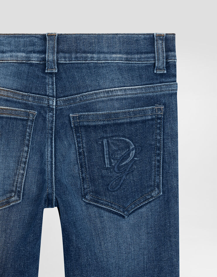 Dolce & Gabbana 5-pocket denim jeans with DG logo Multicolor L42F40LDD01