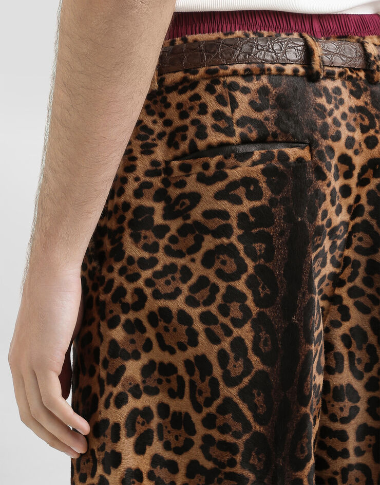 Dolce & Gabbana Leopard-print calfskin trousers Multicolor GP1X7LHULXR