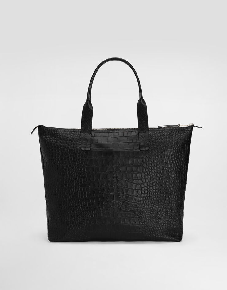 Dolce & Gabbana Medium crocodile-print calfskin shopper Black BM2375AS422