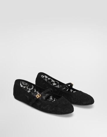 Dolce & Gabbana حذاء باليرينا من الدانتيل Black CB0244A0611