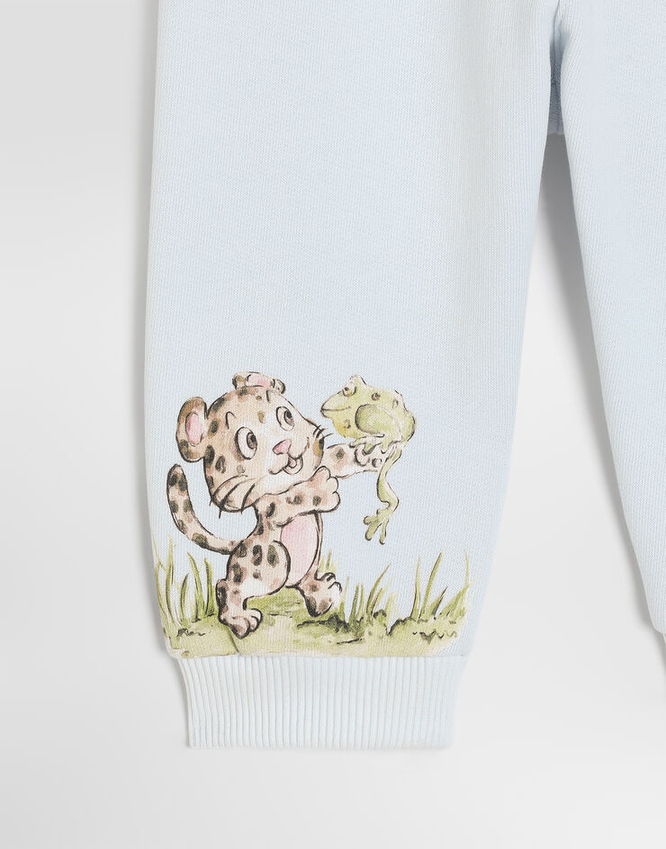 Dolce & Gabbana Fleece sweatpants with embroidery Grey L1JPKGG7P8H