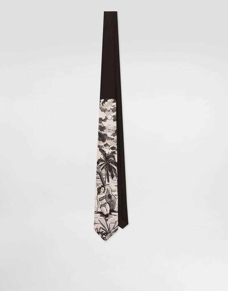 Dolce & Gabbana Pin-up print silk tie Print GT147EG0TJ4
