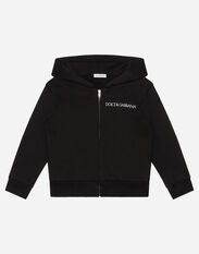 Dolce & Gabbana Jersey hoodie with logo embroidery White L4JTDMG7BME