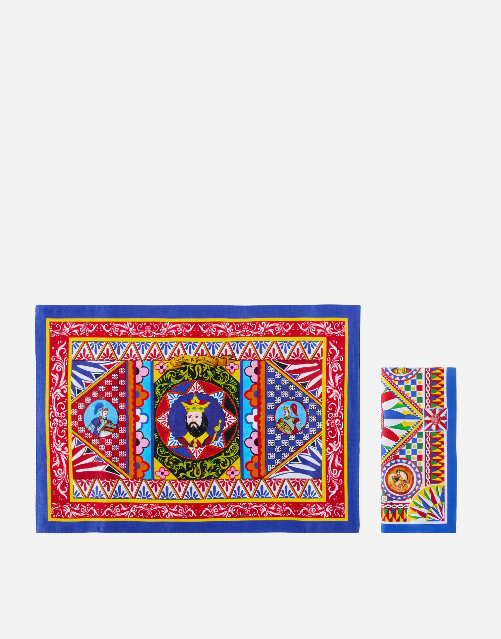 Dolce & Gabbana Conjunto de mantel individual y servilleta de lino Multicolor TCGS04TCADO