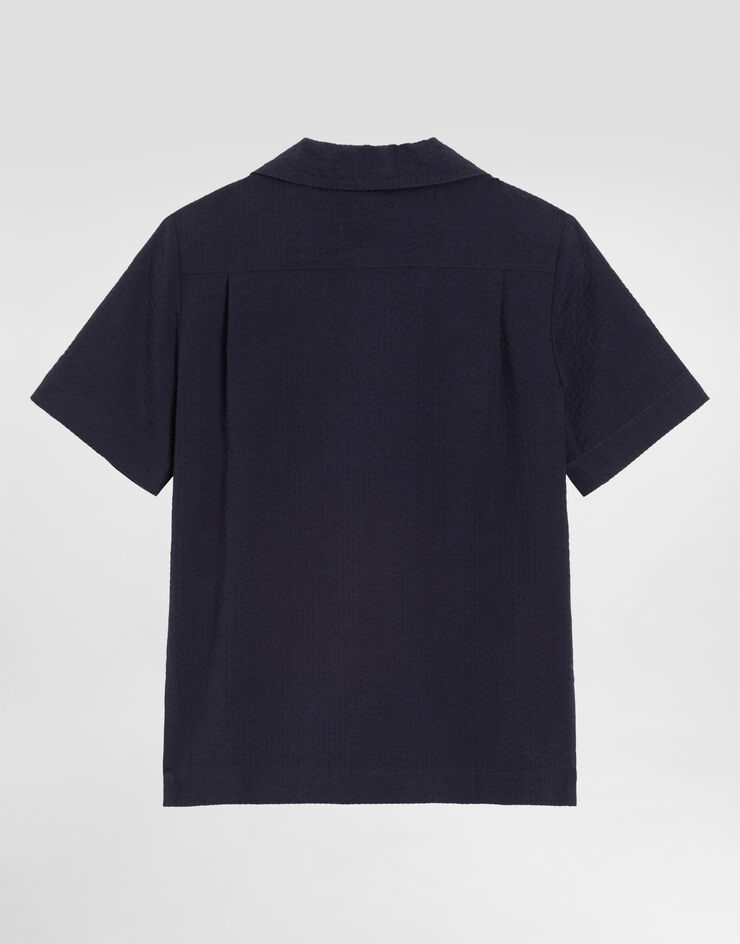 Dolce & Gabbana Short-sleeved shirt in cotton Blue L44S44FR51F