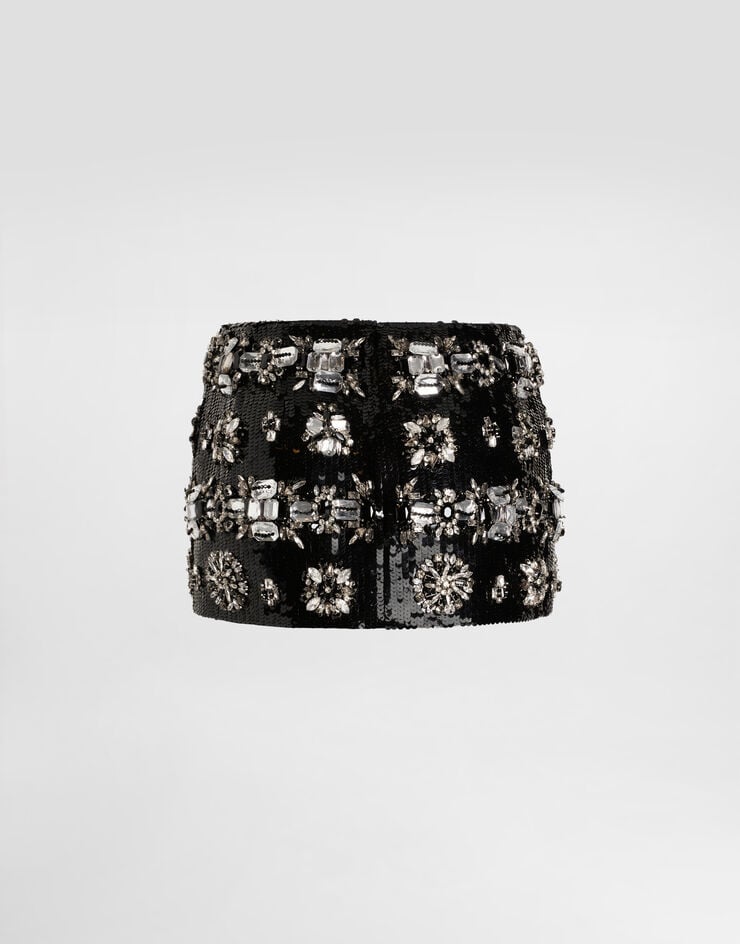 Dolce & Gabbana Duchesse skirt with jewel embroidery Multicolor F4C9QZGDDE5