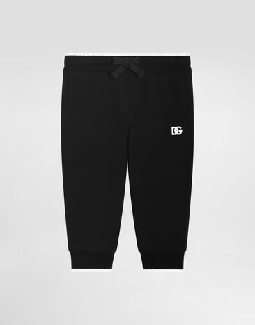 Dolce & Gabbana Cotton fleece jogging pants with DG logo Azure L13Q60FR50R
