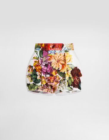 Dolce & Gabbana Shorts aus Popeline mit Bouquet-Print Drucken FTDDTTHS5TR