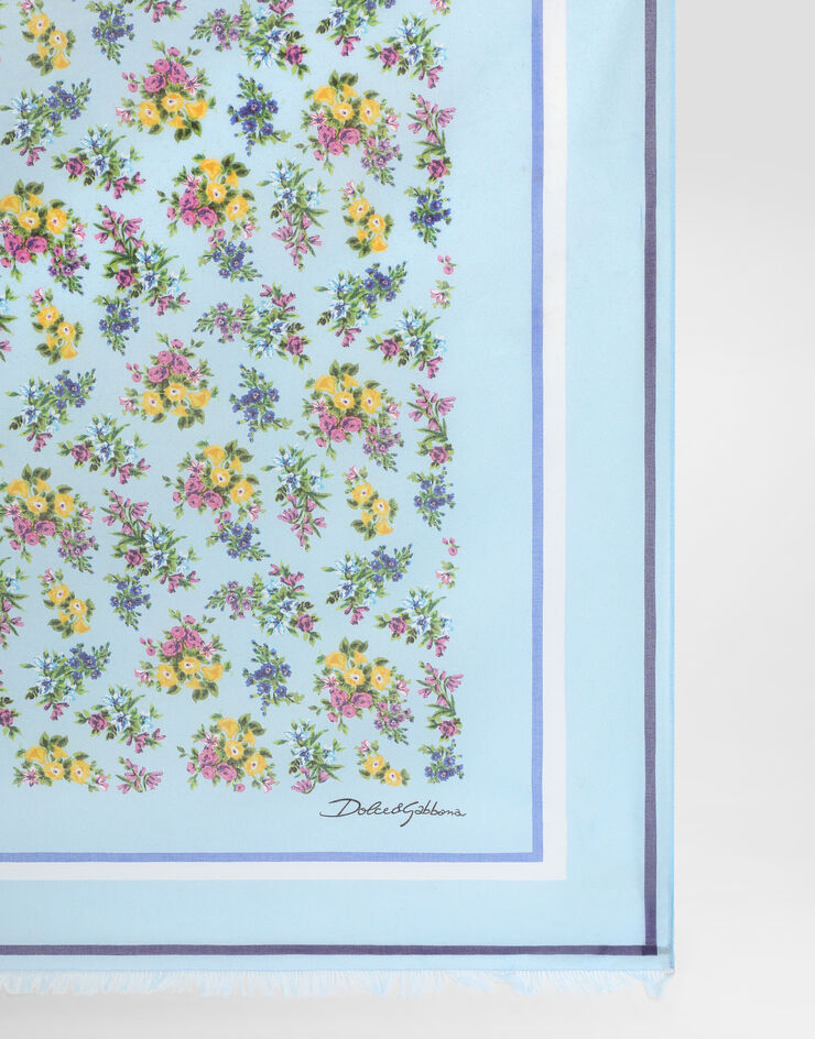 Dolce & Gabbana Парео из хлопкового батиста в мелкий цветочный принт Multicolor O4A01JON0DP