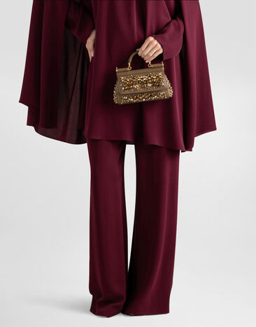 Dolce & Gabbana حقيبة يد Sicily ميني من جلد نابا بتطريز حواف مرصعة Multicolor BB7116C7341